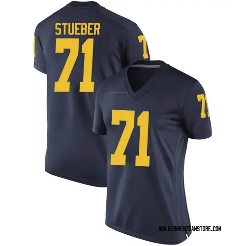 Women's Andrew Stueber Michigan Wolverines Game Navy Brand Jordan Football College Jersey