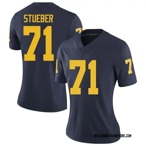 Women's Andrew Stueber Michigan Wolverines Limited Navy Brand Jordan Football College Jersey