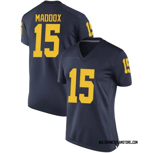 Women's Andy Maddox Michigan Wolverines Game Navy Brand Jordan Football College Jersey