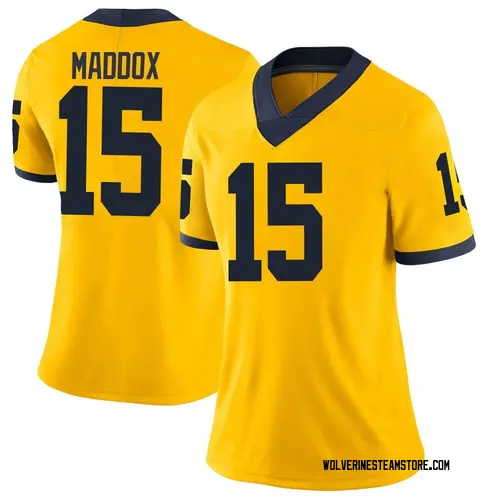Women's Andy Maddox Michigan Wolverines Limited Brand Jordan Maize Football College Jersey
