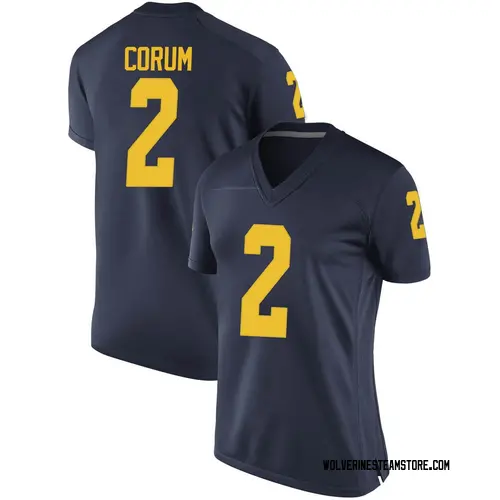 Women's Blake Corum Michigan Wolverines Game Navy Brand Jordan Football College Jersey