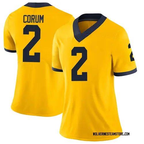 Women's Blake Corum Michigan Wolverines Limited Brand Jordan Maize Football College Jersey