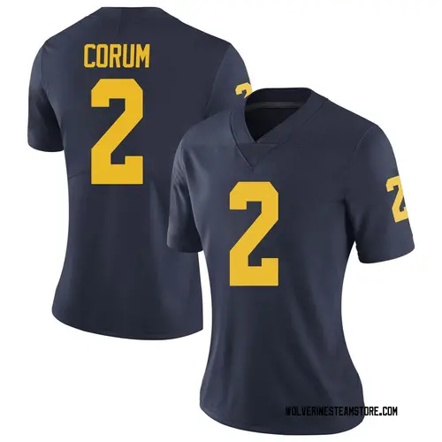 Women's Blake Corum Michigan Wolverines Limited Navy Brand Jordan Football College Jersey
