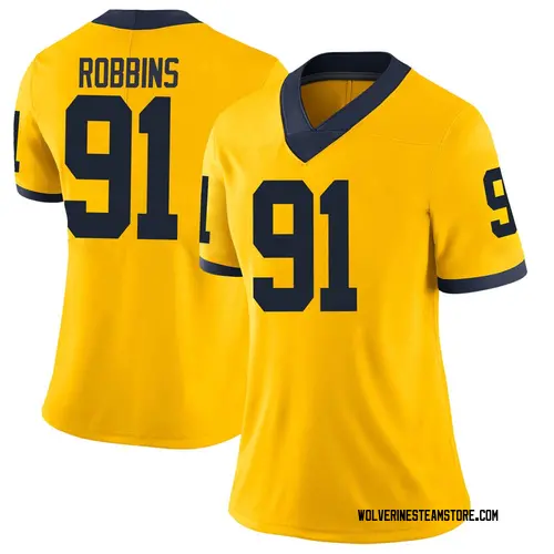 Women's Brad Robbins Michigan Wolverines Limited Brand Jordan Maize Football College Jersey