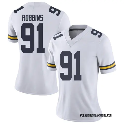 Women's Brad Robbins Michigan Wolverines Limited White Brand Jordan Football College Jersey