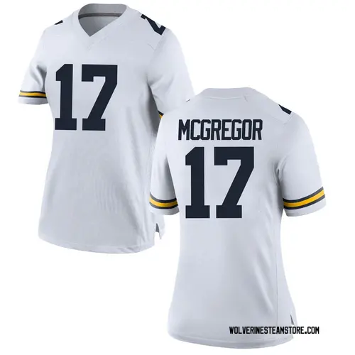 Women's Braiden McGregor Michigan Wolverines Replica White Brand Jordan Football College Jersey