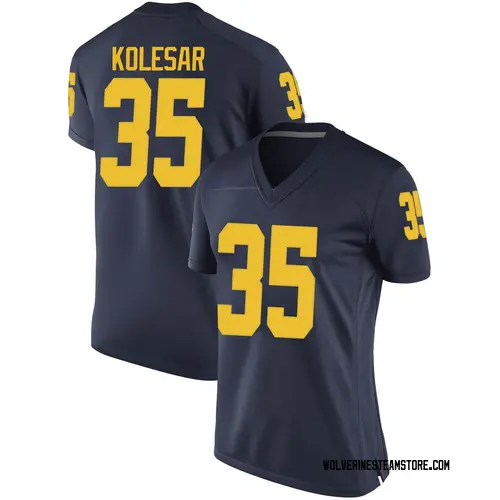Women's Caden Kolesar Michigan Wolverines Replica Navy Brand Jordan Football College Jersey