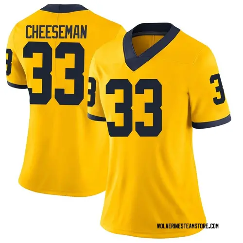 Women's Camaron Cheeseman Michigan Wolverines Limited Brand Jordan Maize Football College Jersey