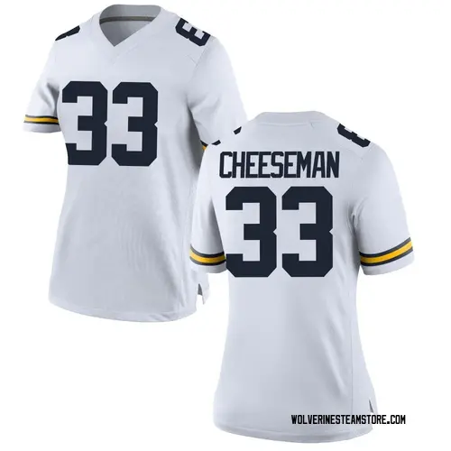 Women's Camaron Cheeseman Michigan Wolverines Replica White Brand Jordan Football College Jersey