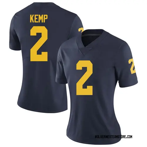 Women's Carlo Kemp Michigan Wolverines Limited Navy Brand Jordan Football College Jersey