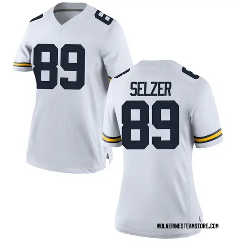 Women's Carter Selzer Michigan Wolverines Replica White Brand Jordan Football College Jersey