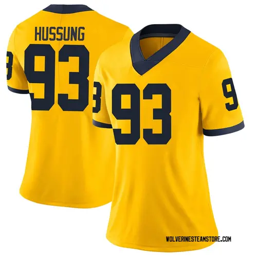 Women's Cole Hussung Michigan Wolverines Limited Brand Jordan Maize Football College Jersey