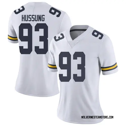 Women's Cole Hussung Michigan Wolverines Limited White Brand Jordan Football College Jersey