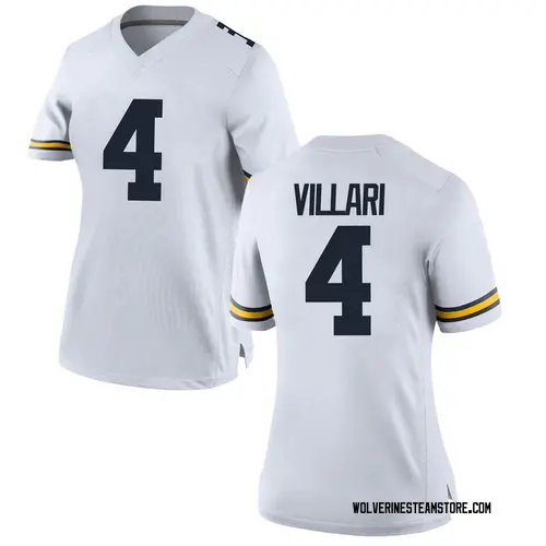 Women's Dan Villari Michigan Wolverines Game White Brand Jordan Football College Jersey