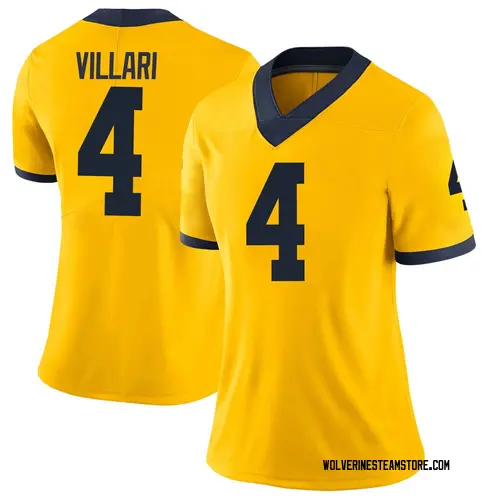 Women's Dan Villari Michigan Wolverines Limited Brand Jordan Maize Football College Jersey