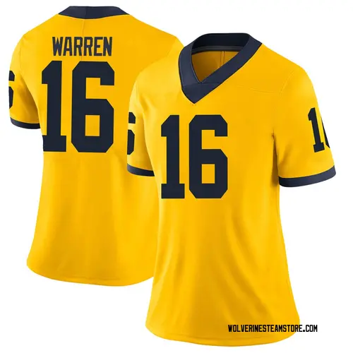 Women's Davis Warren Michigan Wolverines Limited Brand Jordan Maize Football College Jersey