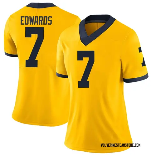 Women's Donovan Edwards Michigan Wolverines Limited Brand Jordan Maize Football College Jersey
