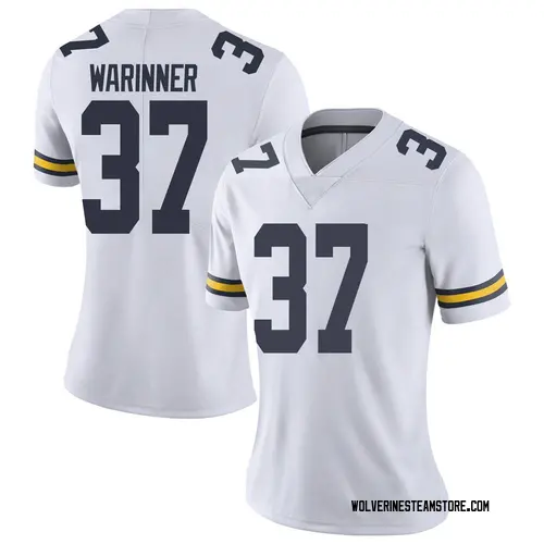 Women's Edward Warinner Michigan Wolverines Limited White Brand Jordan Football College Jersey