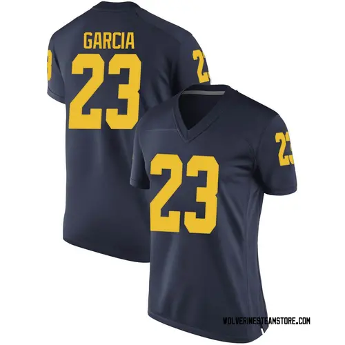 Women's Gaige Garcia Michigan Wolverines Game Navy Brand Jordan Football College Jersey
