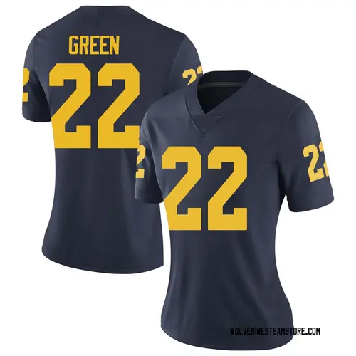 Women's Gemon Green Michigan Wolverines Limited Green Brand Jordan Navy Football College Jersey
