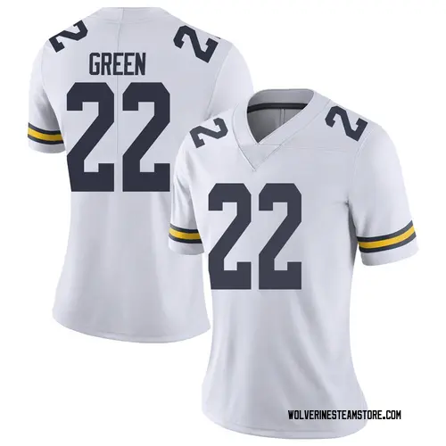 Women's Gemon Green Michigan Wolverines Limited White Brand Jordan Football College Jersey