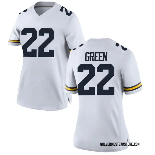 Women's Gemon Green Michigan Wolverines Replica White Brand Jordan Football College Jersey