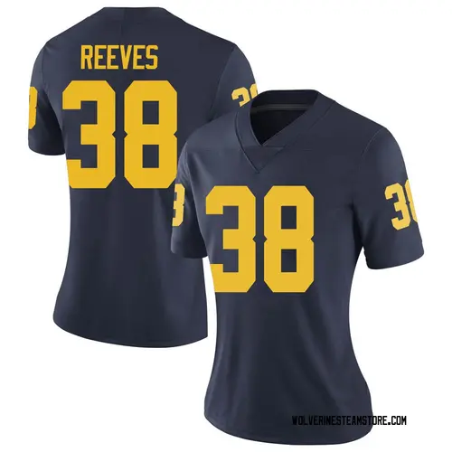 Women's Geoffrey Reeves Michigan Wolverines Limited Navy Brand Jordan Football College Jersey