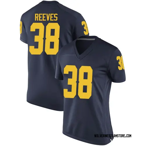 Women's Geoffrey Reeves Michigan Wolverines Replica Navy Brand Jordan Football College Jersey