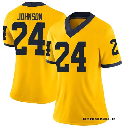 Women's George Johnson Michigan Wolverines Limited Brand Jordan Maize Football College Jersey