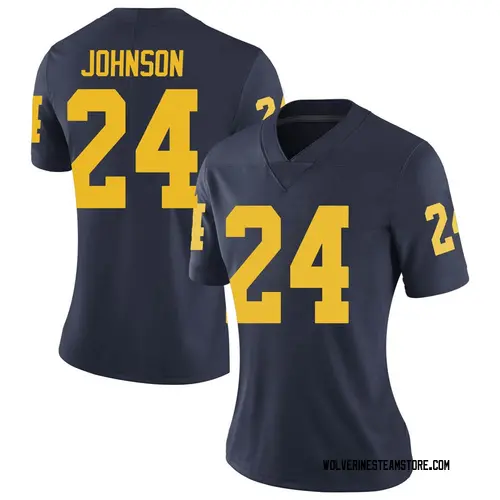 Women's George Johnson Michigan Wolverines Limited Navy Brand Jordan Football College Jersey