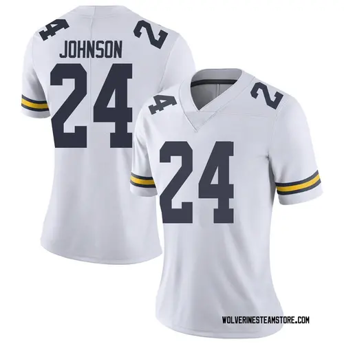 Women's George Johnson Michigan Wolverines Limited White Brand Jordan Football College Jersey