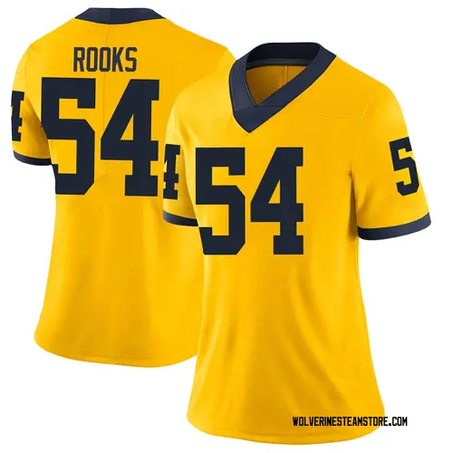 Women's George Rooks Michigan Wolverines Limited Brand Jordan Maize Football College Jersey