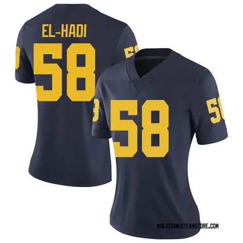 Women's Giovanni El-Hadi Michigan Wolverines Limited Navy Brand Jordan Football College Jersey