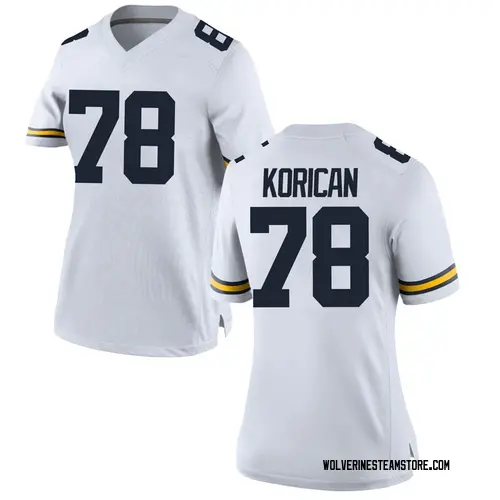 Women's Griffin Korican Michigan Wolverines Game White Brand Jordan Football College Jersey