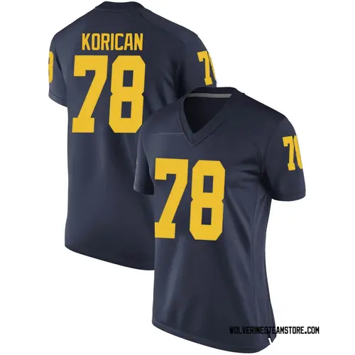 Women's Griffin Korican Michigan Wolverines Replica Navy Brand Jordan Football College Jersey