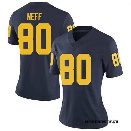 Women's Hunter Neff Michigan Wolverines Limited Navy Brand Jordan Football College Jersey