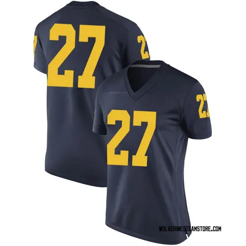 Women's Hunter Reynolds Michigan Wolverines Replica Navy Brand Jordan Football College Jersey