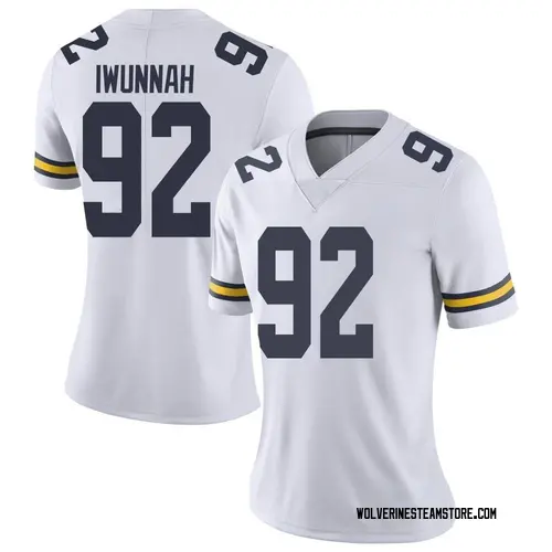 Women's Ike Iwunnah Michigan Wolverines Limited White Brand Jordan Football College Jersey