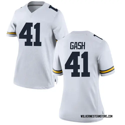 Women's Isaiah Gash Michigan Wolverines Replica White Brand Jordan Football College Jersey