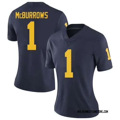 Women's Ja'Den Mcburrows Michigan Wolverines Limited Navy Brand Jordan Football College Jersey