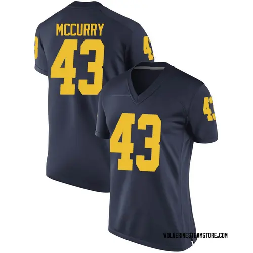 Women's Jake McCurry Michigan Wolverines Replica Navy Brand Jordan Football College Jersey