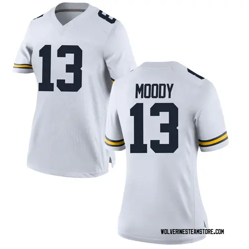 Women's Jake Moody Michigan Wolverines Replica White Brand Jordan Football College Jersey