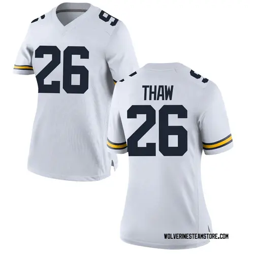 Women's Jake Thaw Michigan Wolverines Game White Brand Jordan Football College Jersey