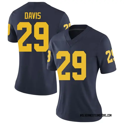 Women's Jared Davis Michigan Wolverines Limited Navy Brand Jordan Football College Jersey