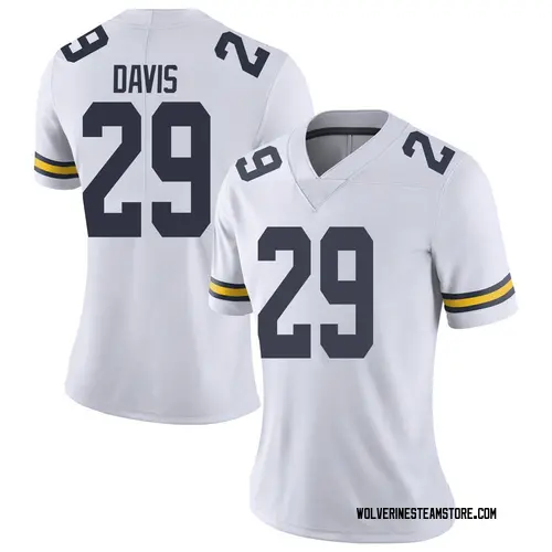Women's Jared Davis Michigan Wolverines Limited White Brand Jordan Football College Jersey