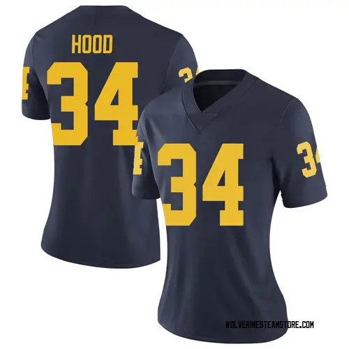 Women's Jaydon Hood Michigan Wolverines Limited Navy Brand Jordan Football College Jersey