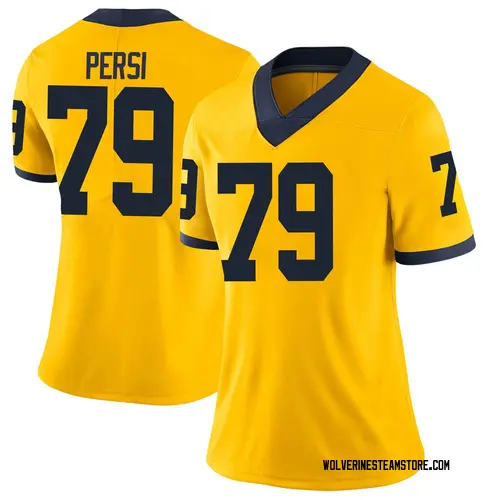 Women's Jeffrey Persi Michigan Wolverines Limited Brand Jordan Maize Football College Jersey