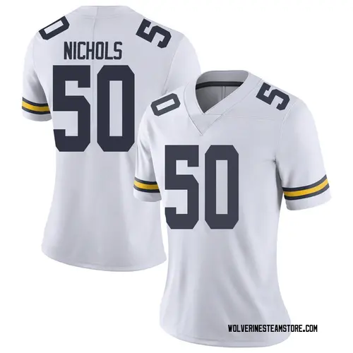 Women's Jerome Nichols Michigan Wolverines Limited White Brand Jordan Football College Jersey