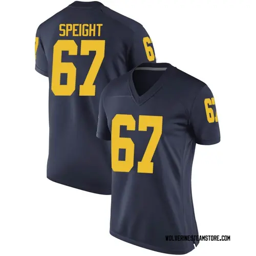 Women's Jess Speight Michigan Wolverines Replica Navy Brand Jordan Football College Jersey