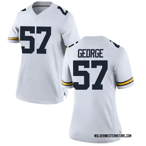 Women's Joey George Michigan Wolverines Replica White Brand Jordan Football College Jersey